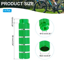 PATIKIL Aluminum Alloy Stripe Bike Pegs Fit 3/8 inch Axles, 4 Pack Anti-Skid lead Foot Bicycle Pegs Back Seat Stands for BMX Mountain Bike Cycling Rear Stunt Pegs, Green