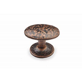 khtumeware 10 Pack Rustic Antique Copper Cabinet Knobs 1-3/4 inch Cabinet Knobs Backplate Hammered Vintage Kitchen Cabinet Handles Hardware for Dresser Drawers.