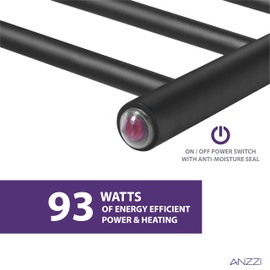 ANZZI Glow 4-Bar Electric Towel Warmer in Polished Chrome - Rhino Alloy Stainless Steel, Wall Mounted, 20-Minute Warm-Up