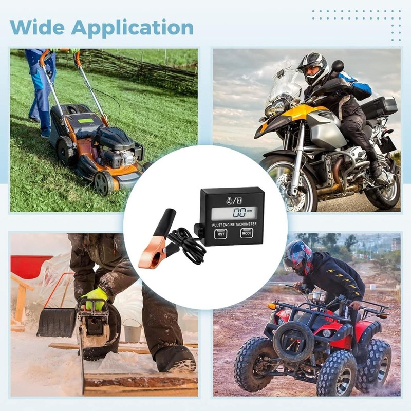 Pulse Engine Tachometer Small Digital LCD Display Speedometer 30000RPM for
