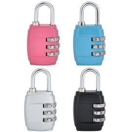 4PCS Luggage Locks, 3 Digit Combination Padlock Digit Security Padlock Resettable Code Locks Suitcase Combination Locks Outdoor Waterproof Coded Padlock Small Number Lock Padlock for Gym Locker Zip