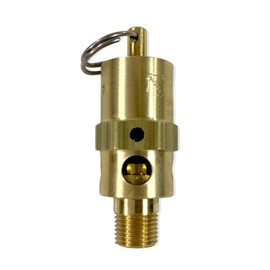 Brass, 1/8" NPT Industrial Hard Seat Safety Pressure Relief Valve, Made In The USA (35 PSI / 38 SCFM)