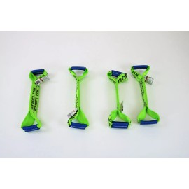SnS 8 Point Kit 18' Hi-VIZ Green DIAMOND WEAVE Car Tie-Downs with Twisted Snap Hooks