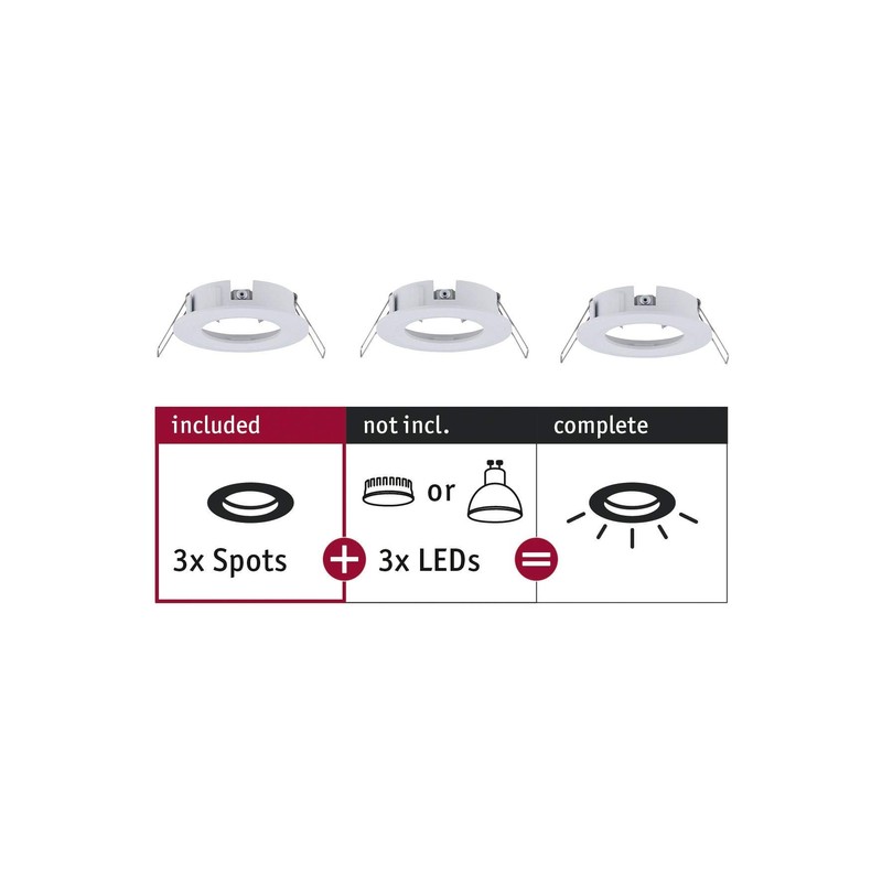 Paulmann Choose Spot 92480 Recessed Ceiling Spotlight Max. 3 x