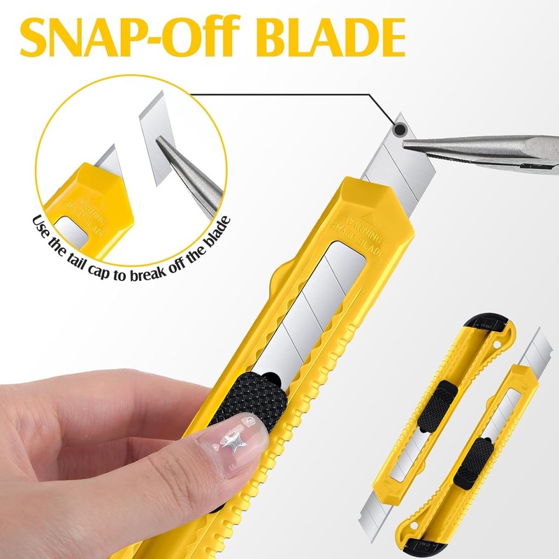 Lanties 100 Pack Box Cutter Retractable Utility Knife 18mm Wide