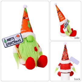 Super Idee Grinch Style Gnome Santa Claus Grinch Christmas Elves 28 x 11 x 13 cm Christmas Decoration Gnome Christmas Decoration Indoor for Decoration Party Gifts