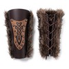 Nordic Viking Barbarian Armor Guards Bracers Medieval Faux Fur Gauntlet