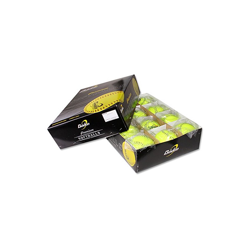 Baden Ballistic Leather Pitching Machine Softball 12" | Reinforced Kevlar