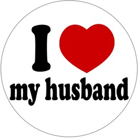I Love My Husband - 25 Pack Circle Stickers 3" x 3" - Wife Anniversary Marriage