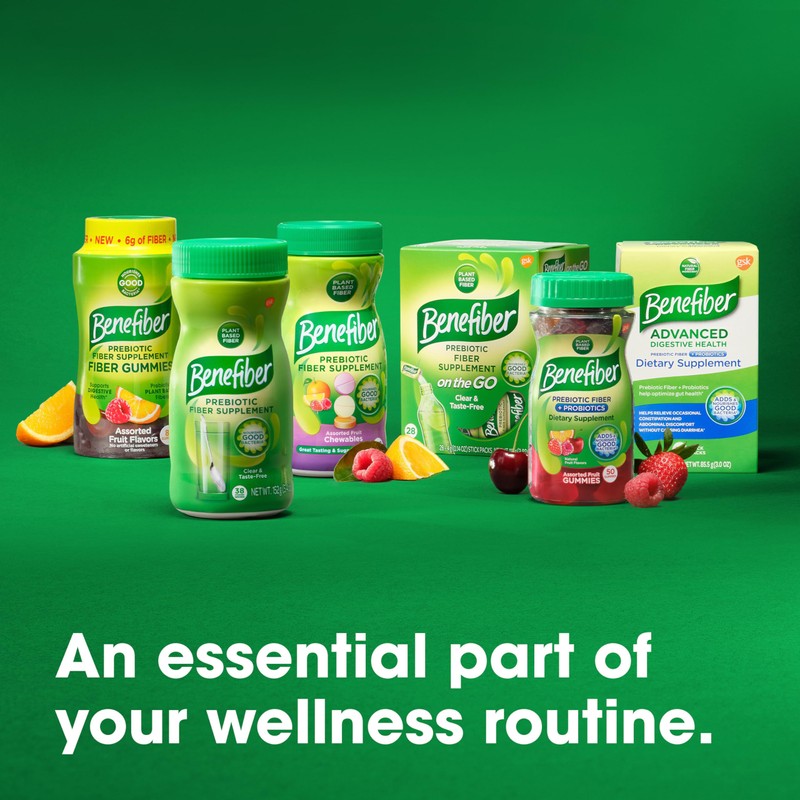 Benefiber On The Go Prebiotic Fiber Supplement Powder for Digestive