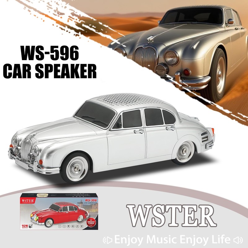 WSTER WS-596 Retro Sedan Bluetooth Car Replica Speaker – Portable