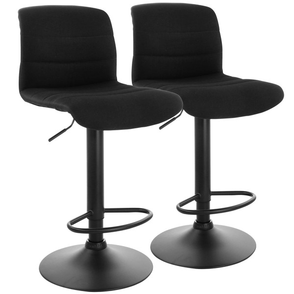 Elama 2 Piece Adjustable Fabric Bar Stool in Gray with