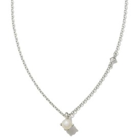 Kendra Scott Maisie Pendant Necklace, Sterling Silver, White Pearl