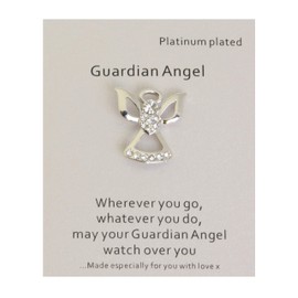 benerini Platinum Plated Guardian Angel Brooch Pin With Gem Embellishment -03