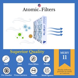 Atomic 20x20x4 MERV 11 Furnace Filter compatible for TopTech TT-FM-2020 TTFM2020, TT-FM-2020QB for use in Carrier TT-MAC-2122 TT-MAC-2020-3 Pack