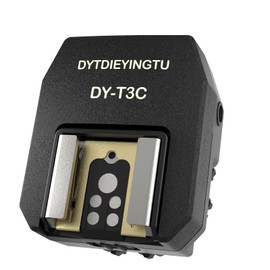DYTDIEYINGTU DY-T3C for Canon Camera Flash Hot Shoe Adapter Mount Top-Mounted Expansion Accessory: Multi-Flash synchronous Shooting with Cable Converter (DY-T3C 1PCS + PC Cable 1PCS)