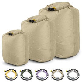 Dry Bag, Stuff Bag, Waterproof Bag, Large Capacity, Lightweight, Waterproof, 3 Size Set, Water Pressure Resistance Over 3.8 ft (8,000 mm), Durable 20D Nylon Fabric, Mountain Climbing, Swimming,
