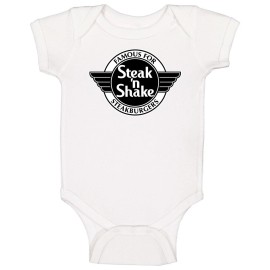 AlStyle Apparel Steak N Shake Favorite Fast Food Baby One Piece - 6 Months