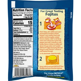Ortega Seasoning Mix, Fajita, 1 Ounce (Pack of 12)