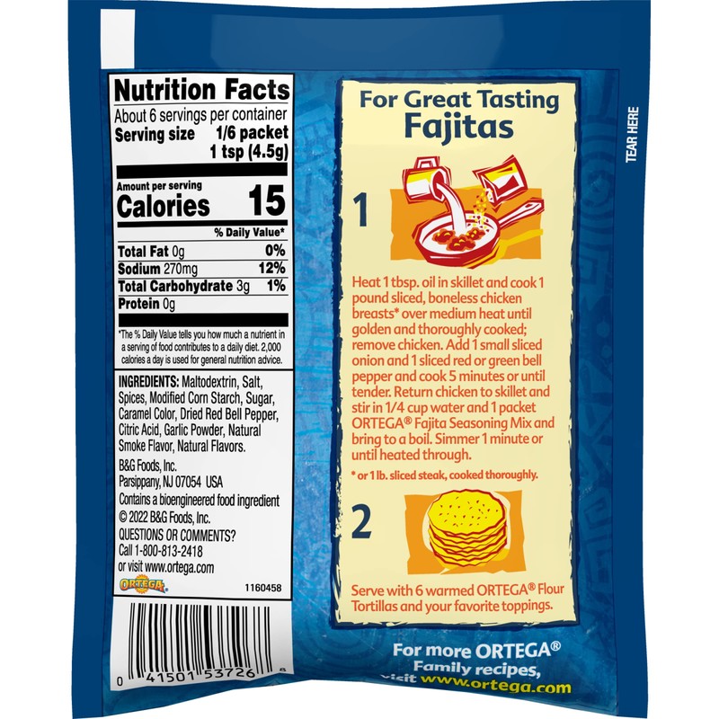 Ortega Seasoning Mix, Fajita, 1 Ounce (Pack of 12)