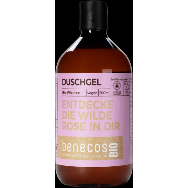 benecosBIO Shower Gel "Entdecke die wilde Rose in dir", 500