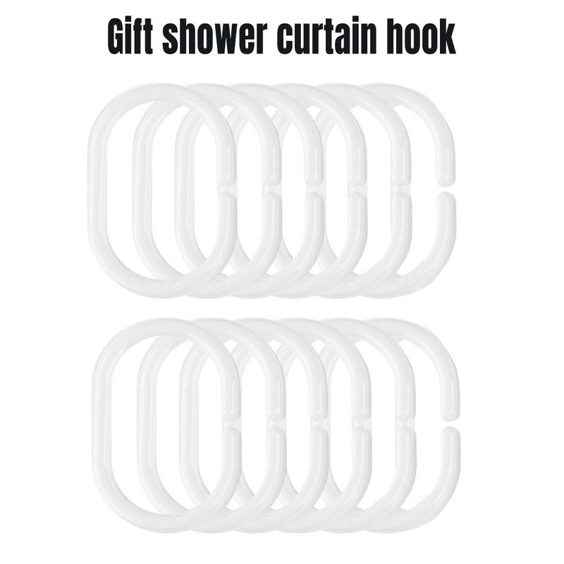 AIMALL Thickened White Fabric Shower Curtain, Polyester Waterproof Hotel-Grade Liner,