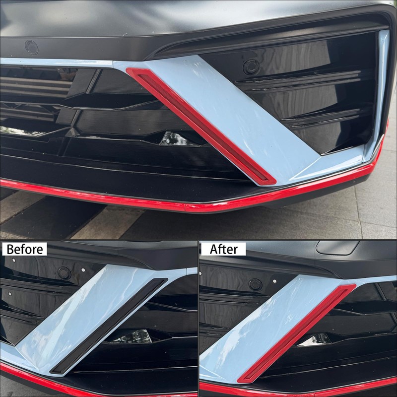 JUIVEEL Red Style Front Bumper Cover Trim,Front Bumper Side Frame