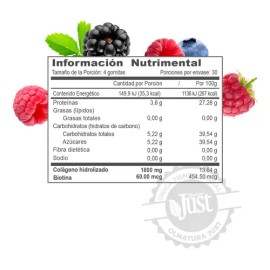 Colágeno Hidrolizado  Biotina Olnatura Just 120 Gomitas Sabor Frutos Rojos                                                                            