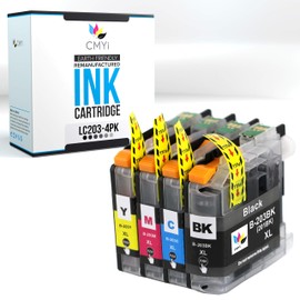 CMYi LC203 Replacement Combo Pack Ink Cartridges for Brother DCP-J4120DW, MFC-J4320DW, J4420DW, J460DW, J4620DW, J4625DW, J480DW, J485DW, J5320DW, J5520DW (1 Black, 1 Cyan, 1 Magenta, 1 Yellow)