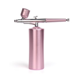 KADS Nail Cordless Airbrush Nail Spray Gun with Air Compressor, Portable Cordless Auto Airbrush Gun Kit, Rechargeable Handheld Airbrush Set (Pink)