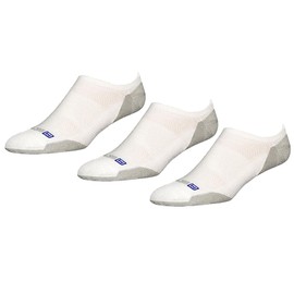 Drymax Sport Lite Mesh No Show 3-Pair - Unisex Socks - No-show Socks - Breathable Mesh Panels - Flat Toe Seam White/Grey MD (US Men's Shoe 6-8, Women's Shoe 7.5-9.5) One Size