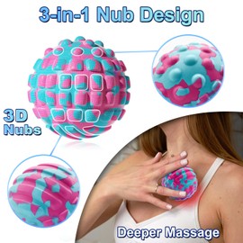Deep Tissue Massage Ball for Exercise & Recovery - Targets Back, Shoulder, Legs&Feet - Relieves Muscle Knots, Joint Pain & Tightness, Pressure Point Therapy- Myofascial Release Ball, Small