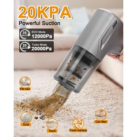 SUPRBIRD Car Handheld Vacuum Cordless 4 in 1, 20000PA Car Vacuums Cleaner Portable Brushless Motor High Power Suction, Mini Hand Held Dust Busters Rechargeable with Multi Accessories for Home/Pet