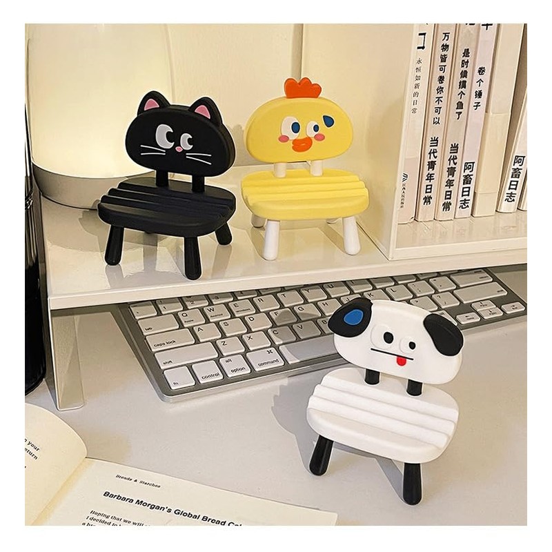Super Cute Funny Face Animal Chair Cell Phone Stand, Adjustable