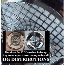 DG DISTRIBUTIONS 15" Cross Bar Hub Cap Decal Set