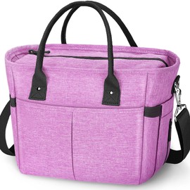 KIPBELIF Cute&Classy Roomy Insulated Lunch Bags for Women - Stylish & Functional Large Tote Adult Lunch Box for Working & Picnic (Purple, M)
