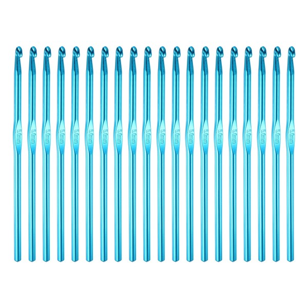 sourcing map 20Pcs Aluminum Crochet Hook 5.0mm US Size H