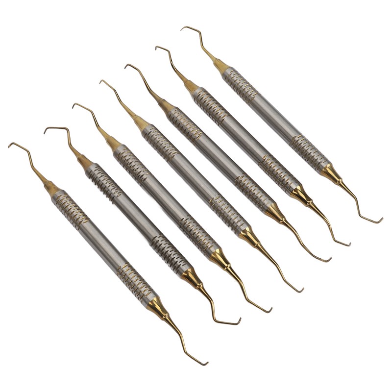7 Pieces Teeth Plaque Remover Kit Multiple Shapes Metal Cleaning