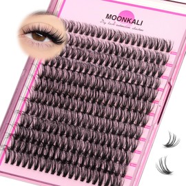Natural Fluffy Lash Clusters Wispy 30D Volume Eyelash Clusters 12-20mm Mix Length Individual Lashes D Curly Cluster Eyelash Extensions Mink Thick Volume Eyelashes Extension Clusters for Beginners
