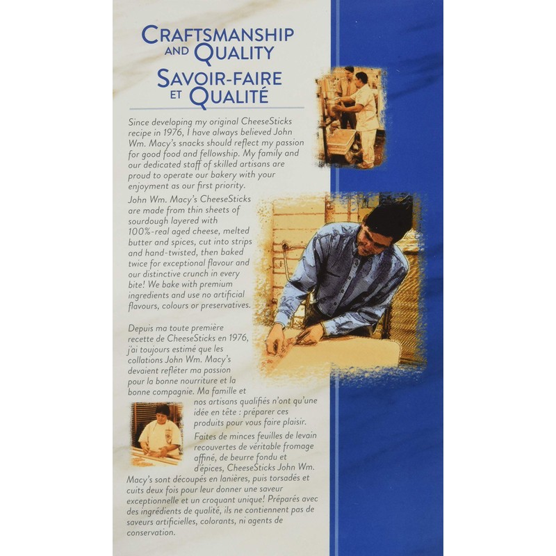 John Wm. Macy's Original Cheddar Cheesesticks, 113g