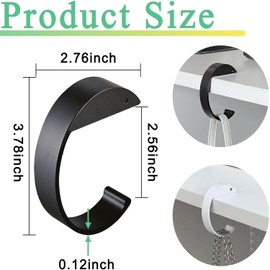 SAHENITEANA C-Shaped Desk Purse Hooks, Handbag Table Utility Hooks Desktop Holder for Hanging Various Heavy Objects Organizers Suitable for Bag Wallet Types (Black&White, 2 Pack)