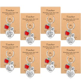 Henoyso 8 Pcs Teacher Appreciation Gifts Teacher Keychain Set for Women Thank You Gifts for Teachers Birthday Gifts for Teachers (Pretty Style)