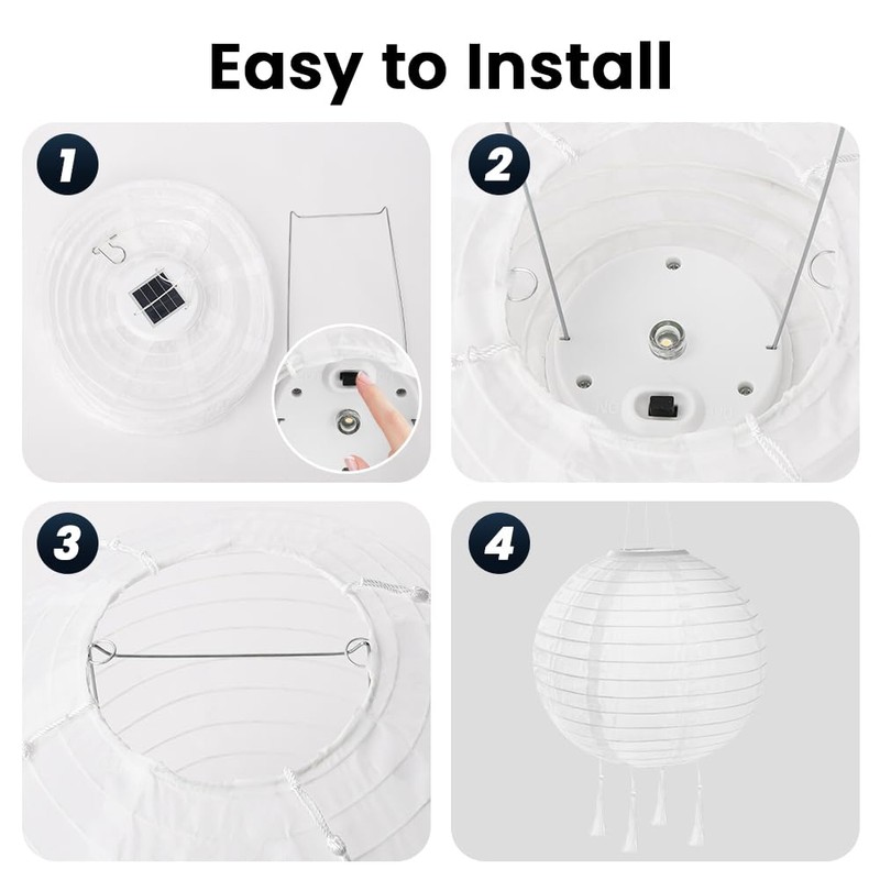 HOTUT Solar Lights Outdoor Garden, 2 Pack 10in Hanging Solar