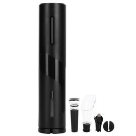 USB 4in 1 Electric Wine Bottle Opener Corkscrew with Pourer Foil Cutter Vacuum Stopper Set