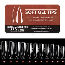 Ultra Thin & Invisible Nail Tips Short Long Oval Half T Shape Ballet Colored Tarp False Nails Foot Tips Practice Long Tips for Cutting Length & DIY Nail Art Case Gel Nail (12)