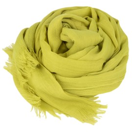 Iristide Women Summer Scarfs Large Long Lightweight Linen Beach Gauze Shawl Wrap 75”×43”,Chartreuse