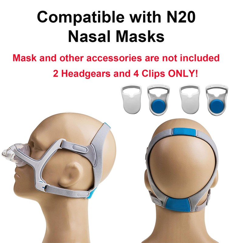 2-Pack Replacement Headgear Strap for N20 Nasal Pillow CPAP Mask,