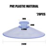 LJFEA Pack of 20 Transparent Suction Cups, PVC Plastic Suction