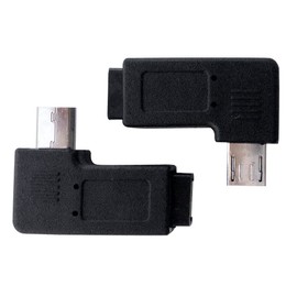 Posdou 1 Pair Right Left 90 Degree Angle Micro USB Male to Micro USB Female Adapter