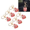 6pcs Lion Dance Keychains Cute Funny Rust Prevention Rhinestone Keychain